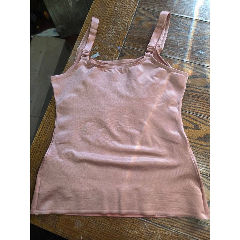 Ruby Ribbon Satin Pink Ultimate Original Cami Seamless Shapewear Tank Sz 34 - Picture 4 of 5